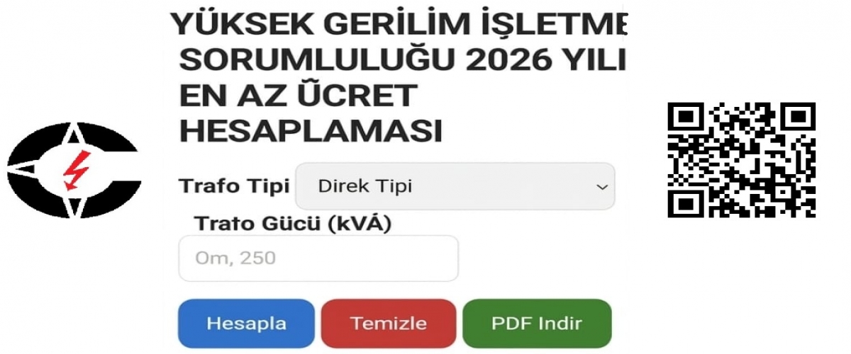 Yüksek Gerilim İşletme Sorumluluğu  Fiyat Hesaplama Programı | Çağlayan Elektrik